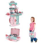 Set de joacă doctor Brivoo, trusă medicală 3 în 1, 20 piese, geantă portabilă, pentru copii 3+ ani