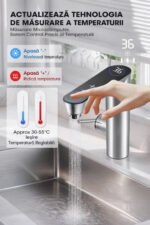 Robinet electric Brivoo® din inox cu afisaj digital, apa calda instant, 3600W, protectie IPX4 - fara boiler, consum redus, instalare rapida - imagine 2