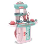 Set de joacă doctor Brivoo, trusă medicală 3 în 1, 20 piese, geantă portabilă, pentru copii 3+ ani - imagine 4
