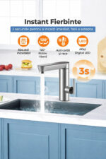 Robinet electric Brivoo® din inox cu afisaj digital, apa calda instant, 3600W, protectie IPX4 - fara boiler, consum redus, instalare rapida - imagine 4