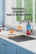 Robinet electric Brivoo® din inox cu afisaj digital, apa calda instant, 3600W, protectie IPX4 - fara boiler, consum redus, instalare rapida - imagine 5