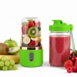 Blender portabil Brivoo, reincarcabil USB-C, 2 recipiente 450 ml, 3D, rapid si rezistent, Verde - imagine 3